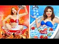 Hot vs Cold Girl Challenge | Fire vs Icy Mermaid Battle for 24 Hours by RATATA BOOM