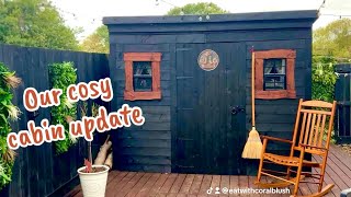 Update on our very nearly completed bar to cabin transformation #cabin #cosy #lodge #love #fyp 