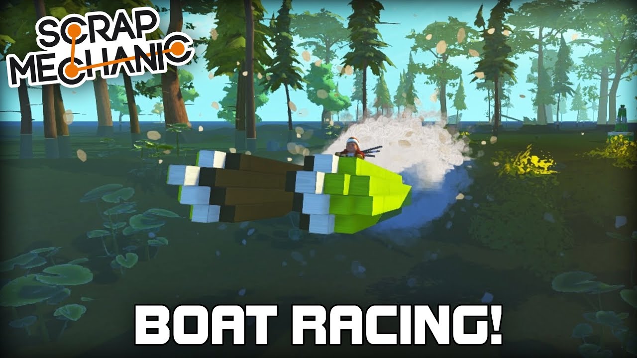 Boat Racing on Flooded Terrain! (Scrap Mechanic 