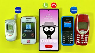Google Pixel 6 Calling On Samsung A800 & Samsung Hello Kitty Vs Nokia 3310Nokia 1134 Incoming Call