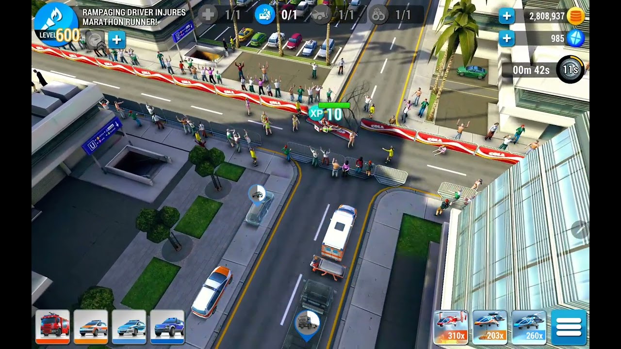 Emergency HQ LEVEL 600 Rampaging driver injures marathon runner !