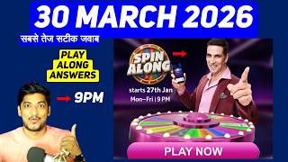 Wheel Of Fortune Answer Today 30 March 2026 | KBC Registration Ans | Live Play along Answers Today