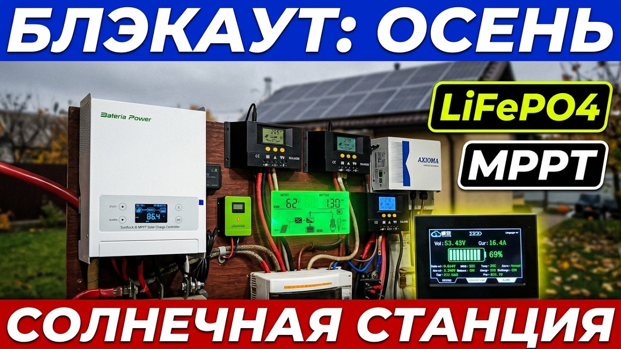 Solar Power Plant //no grid //Autumn //battery //LiFePO4//