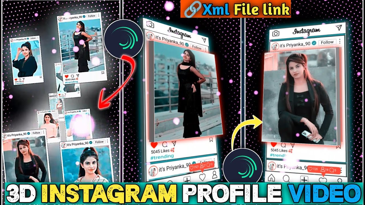 Instagram Profile Trending Video Editing In Alight Motion | 3D Instagram Profile Video Kaise Banaye