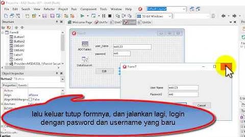 Membuat form login dan ubah password di Embarcadero