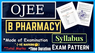 OJEE Syllabus For B Pharmacy || OJEE B Pharmacy Syllabus And It's Exam Pattern || OJEE 2024 ||