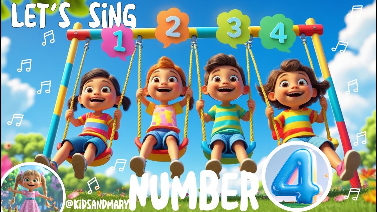 Number 4 Song for Kids 🎵 | Fun Counting & Learning! 