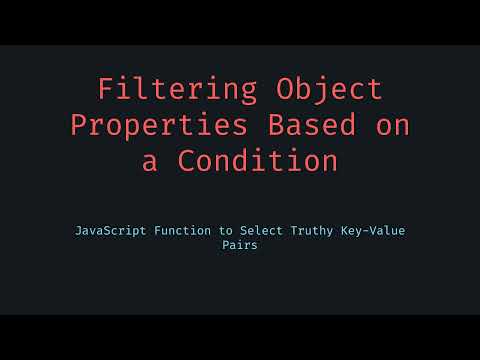Object from Truthy Function Keys