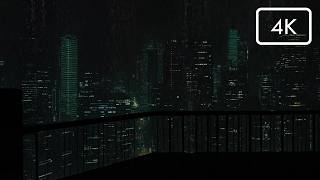 NO ADS 😴 Luxury NYC Rainy Night | Cozy Bedroom Rain Sounds for Deep Sleep | Relaxing Rain