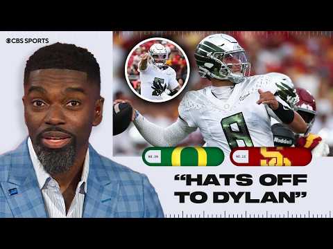 Dylan Raiola leads No. 20 Oregon past No. 12 USC despite Dante Moore injury