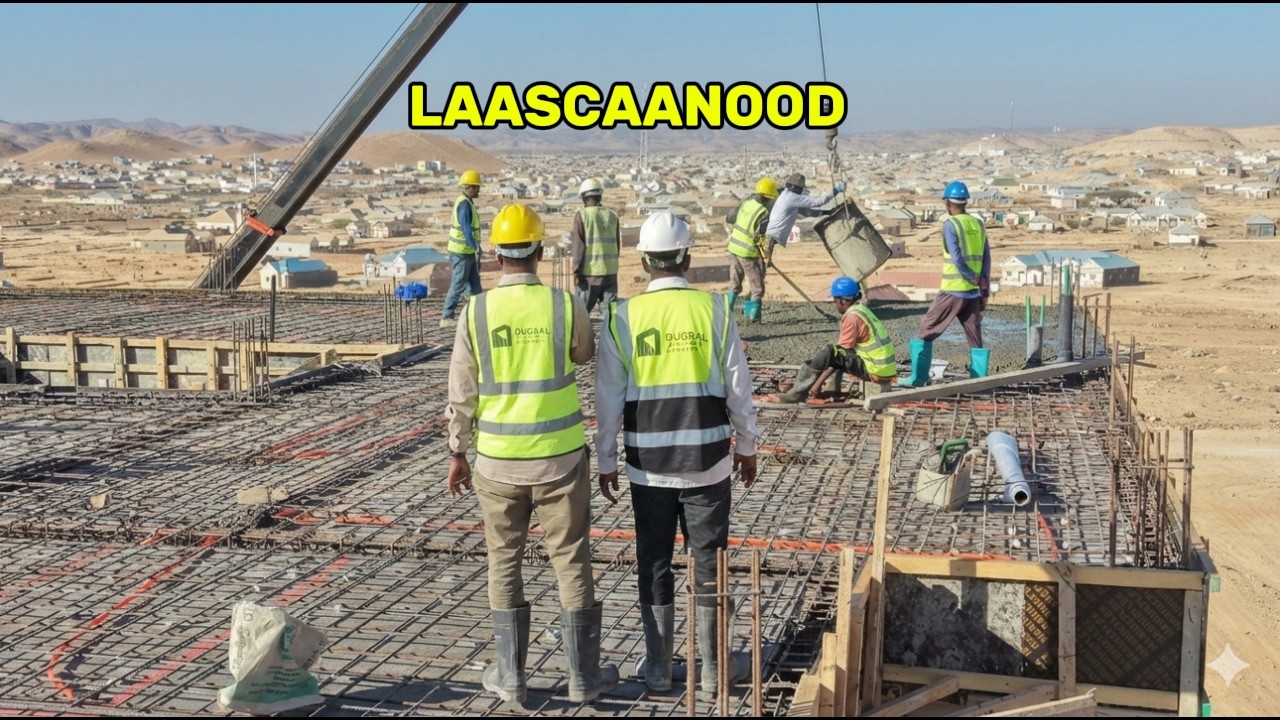Concrete pouring in progress 🏗️ | G+2 project Laascaanood