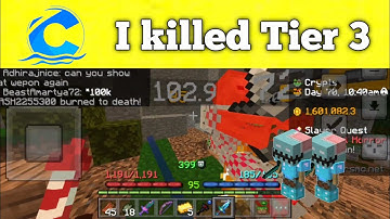 I killed Tier 3 zombie slayer easily in craftersmc Skyblock pe