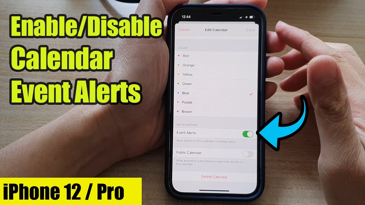 iPhone 12 How to Enable/Disable Calendar Event Alerts YouTube