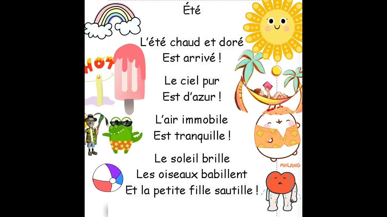Été | L'été chaud et doré 🏖🏖🏖🏖🏖🌞🌞🌞 | poésie - YouTube