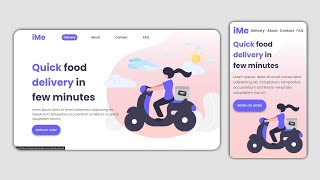Responsive landing page with parallax effect on mousemove  | HTML CSS