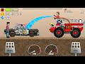 Hill Climb Racing FIRE TRUCK washes Dirt Police Car 