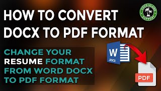 How To Convert Resume Word Doent Or Docx Format To Pdf Format