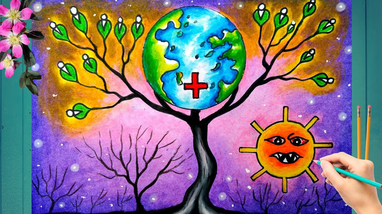 doctor's day drawing. doctor's day poster making. corona viruses awareness poster making.