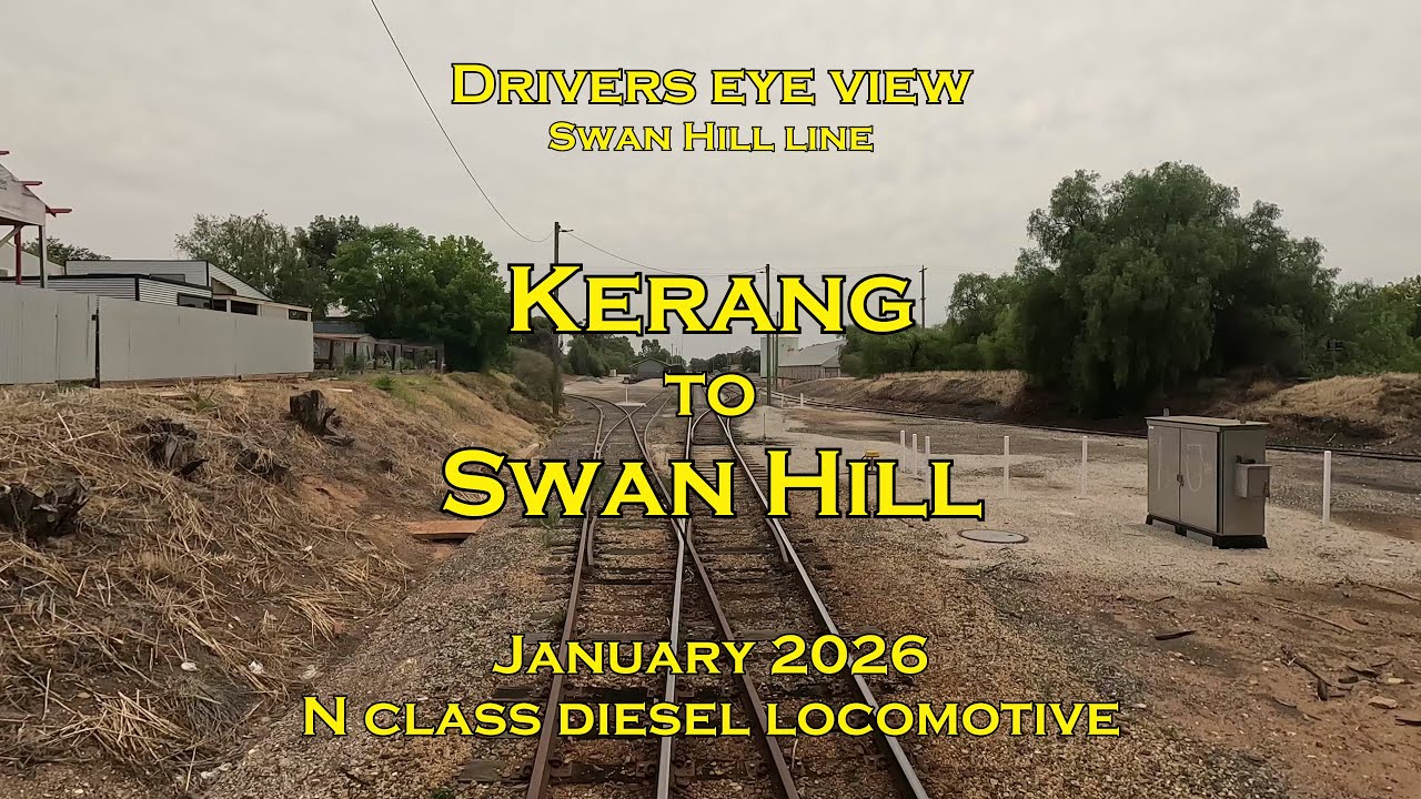 Drivers eye view, Kerang to Swan Hill, N class, Jan 2026