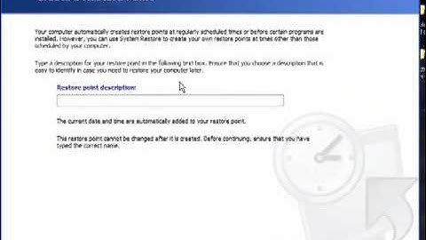 Tutorial how to set restore point in win xp