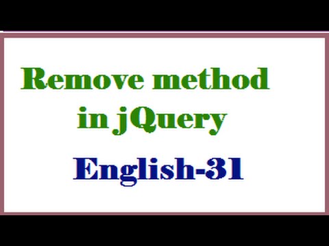 jquery remove() method codingtag Images High Quality... Remove method in jQuery English-31-vlr training - YouTube