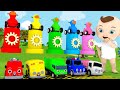 Wheels on the bus  5 duck cart and color changing ball pool  baby nursery rhymes  kids songs