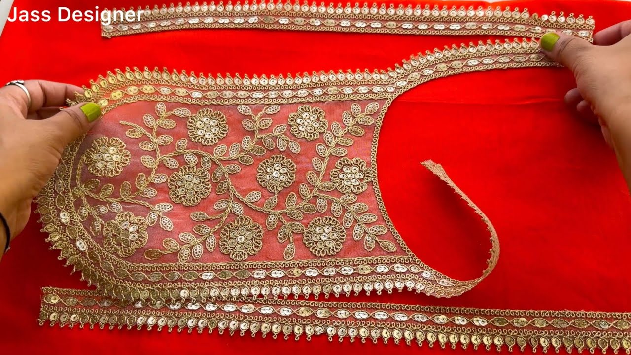 I Ordered Golden Colour Embroidery Neck Patch With Sleeves Border Laces From Meesho !