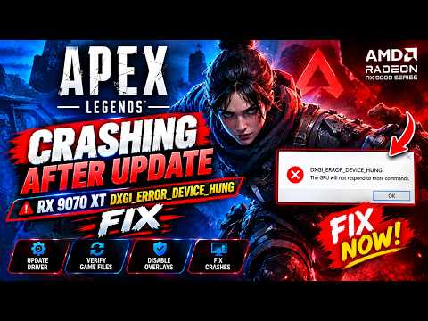 APEX LEGENDS CRASHING AFTER UPDATE | RX 9070 XT DXGI_ERROR_DEVICE_HUNG FIX
