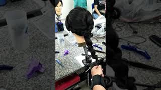 1090922髮尾、收尾方式6種橡皮筋和髮繞、橡皮筋和拉棒、髮繞黑夾中間、髮繞打結、刮、最小I型夾