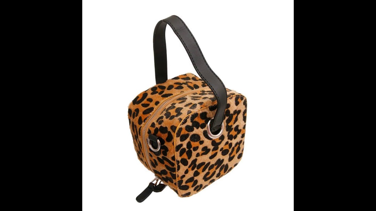 Leopard Fur Cube Handbag