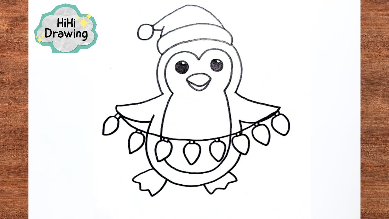 Let's Draw a Christmas Penguin 🐧 | Easy Drawing Step by Step