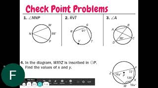 10 4 Recording Notes Inscribed angles in Circles
