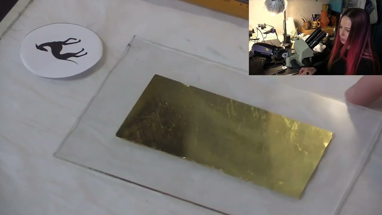 Золочение и нанесение рисунка в технике эгломизе. Нарезка стрима.