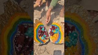 OMG 😱 $180,000 Multi Color Crystal Geode Found in Massive Rock 💎 | Diamond Hunter