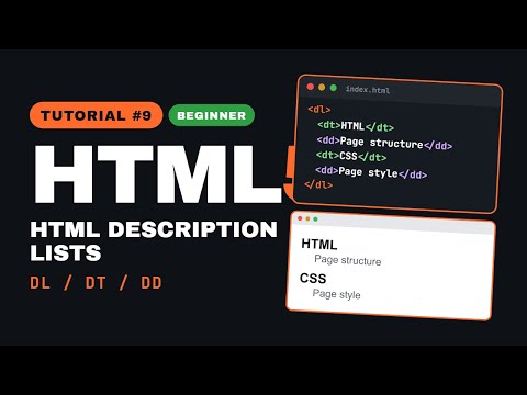 HTML5 Tutorial #9 — HTML Description Lists Explained (DL, DT, and DD Tags)