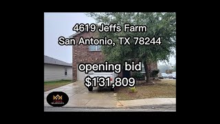 4619 Jeffs Farm, San Antonio Texas 78244  is going to auction, opening bid is $131,809