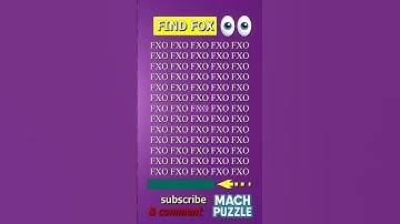 Find FOX where? | Brain Teaser IQ Test #shorts #different #puzzles #opticalillusion #quiz