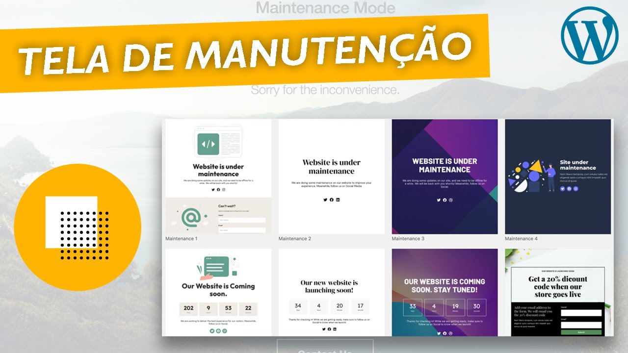 WordPress tela de site em manutenção – Plugin para página de aviso - Modo manutenção | LightStart