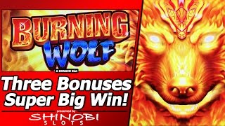 Burning Wolf Slot - Super Big Win!  Live Play with Three Free Spins Bonuses screenshot 1