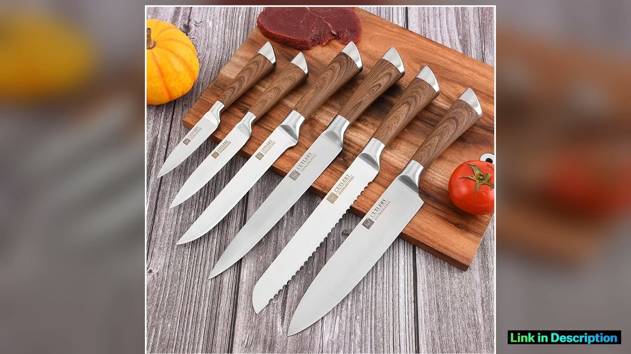 Stainless Steel Knife Set Kitchen Knives 6 Pcs Set Fruit Utility Boning Bread Slicing Chef Slicer N