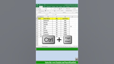 Two Quick Shortcuts to Switch Sheets in Excel #Shorts