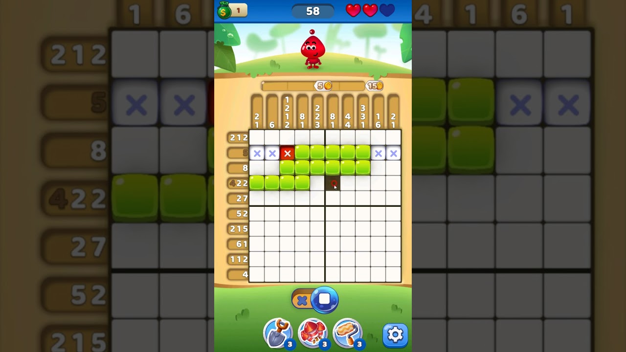 Nono Crossing Picture Nonogram level 58 - YouTube