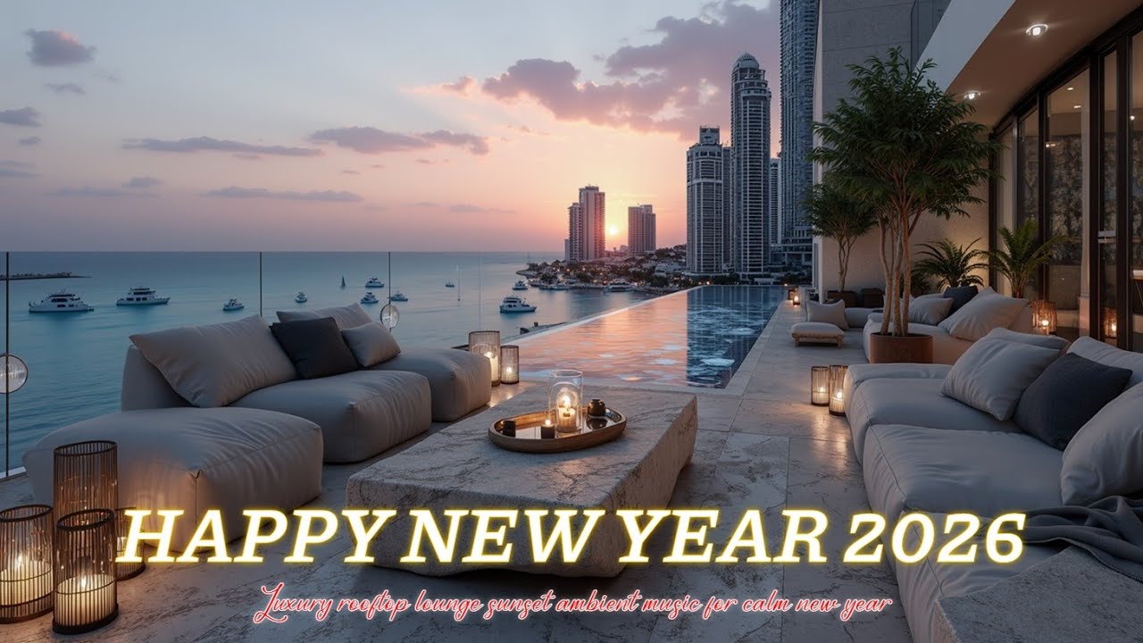Happy New Year 2026 Chillout Lounge Music - Luxury Rooftop Sunset Ambient Vibes