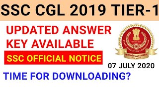 Ssc Cgl 2019 Tier 1 Updatedrevised Answer Key Available For Downloadingssc Latest Official Notice