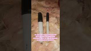 BLACK AND GOLD EYESHADOW WITH BLACK LIP LINER AND COCONUT MILK LIP BALM GRUNGE GLAM MAKEUP LOOKS??