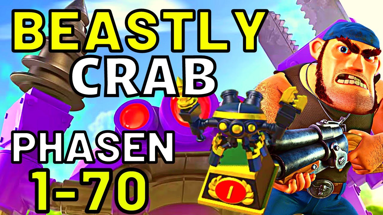 🔴Boom Beach🦀 MONSTER-KREBS bis Phase 70 | Beastly Crab | Attack Strategy (Deutsch) | Bane
