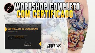 Como fazer tatuagem de aquarela ,passo a passo completo com certificado