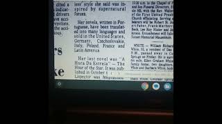 Clarice Lispector's Obituary in the "Albuquerque Journal," December 11, 1977
