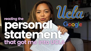 Reading My Personal Statement | What Got Me Into UCLA (before my job at Google)