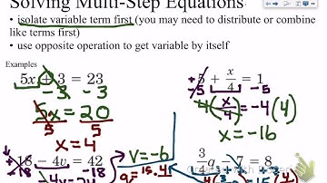 Topic 1: Solving Multi-Step Equations